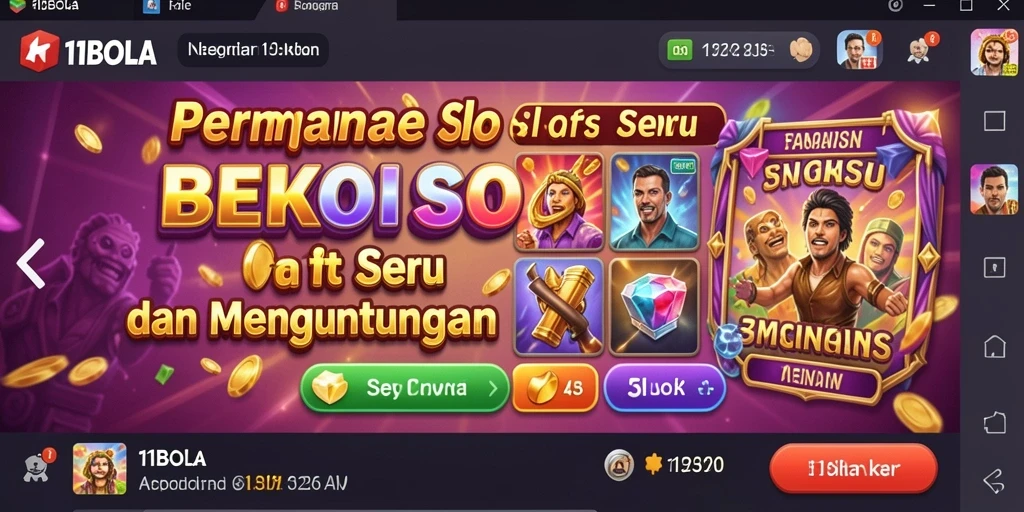 Tampilan utama gameplay 11BOLA dengan simbol yang berwarna-warni.