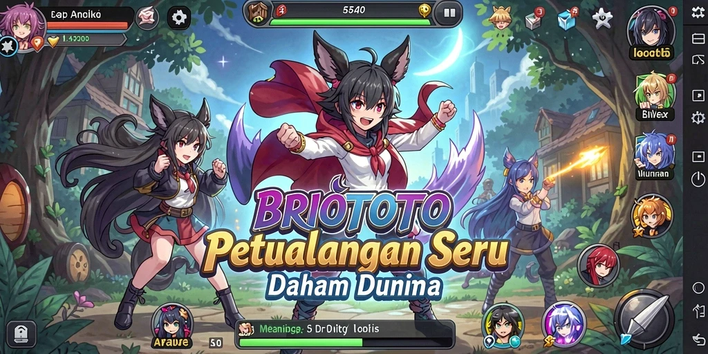 Gameplay BRIOTOTO yang seru dengan karakter anime ikonik.