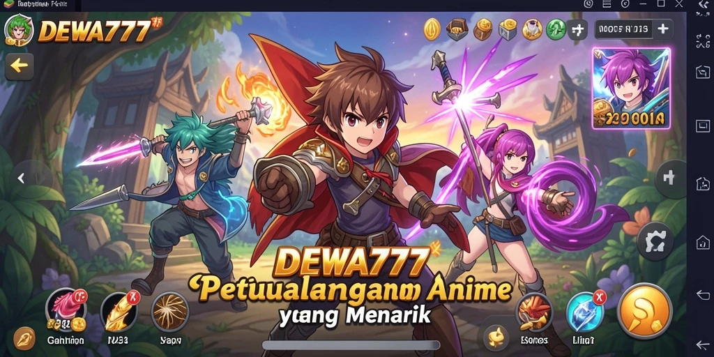 Screenshot gameplay DEWA777 yang menampilkan karakter Anime yang menarik.