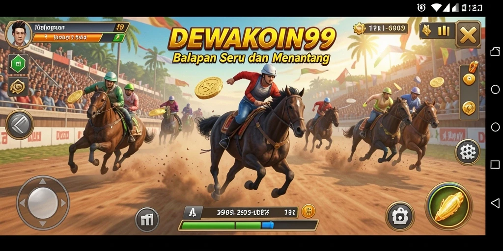 Gameplay DEWAKOIN99 yang seru dengan balapan mendebarkan.