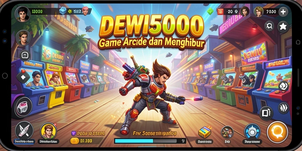 Tampilan gameplay seru dari DEWI5000 dengan tantangan Arcade.