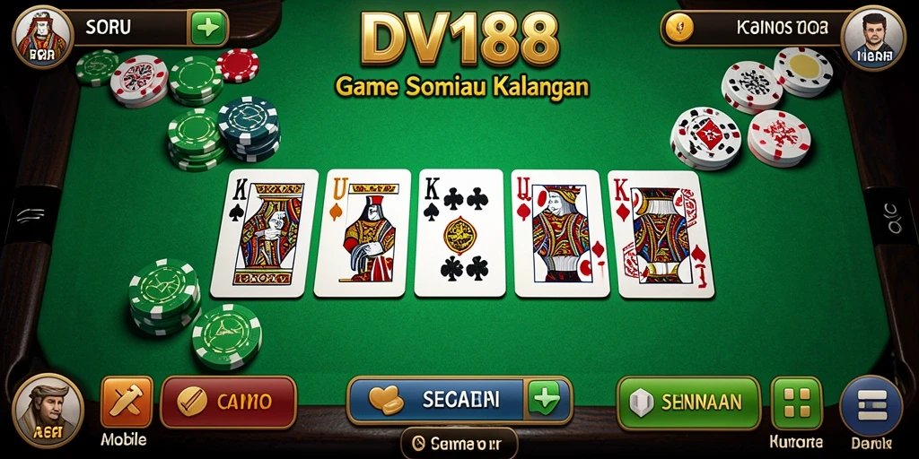 Menampilkan gameplay seru di DV188 permainan Domino.