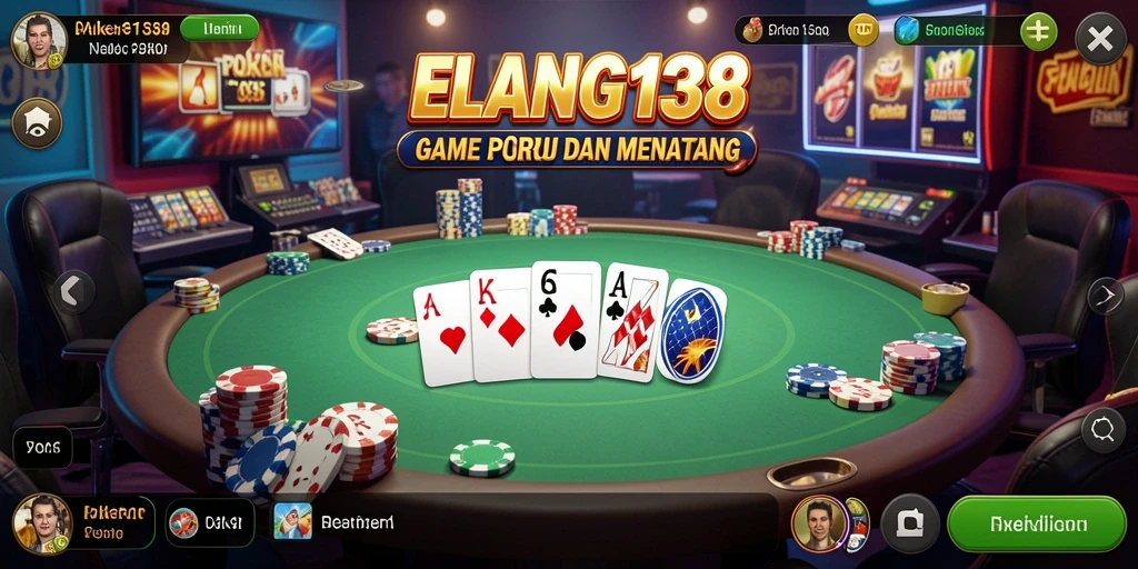 Tampilan gameplay menarik dari ELANG138 saat bermain poker.