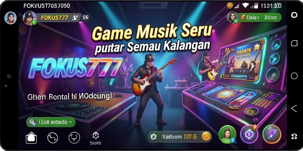 Tampilan permainan seru di FOKUS777 dengan alat musik.