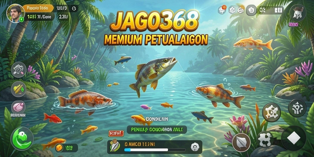 Tampilan gameplay yang menegangkan dalam memancing ikan.