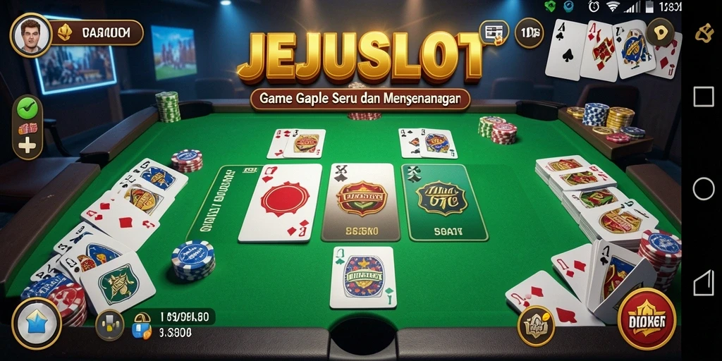 Tampilan gameplay seru dalam permainan Gaple JEJUSLOT.