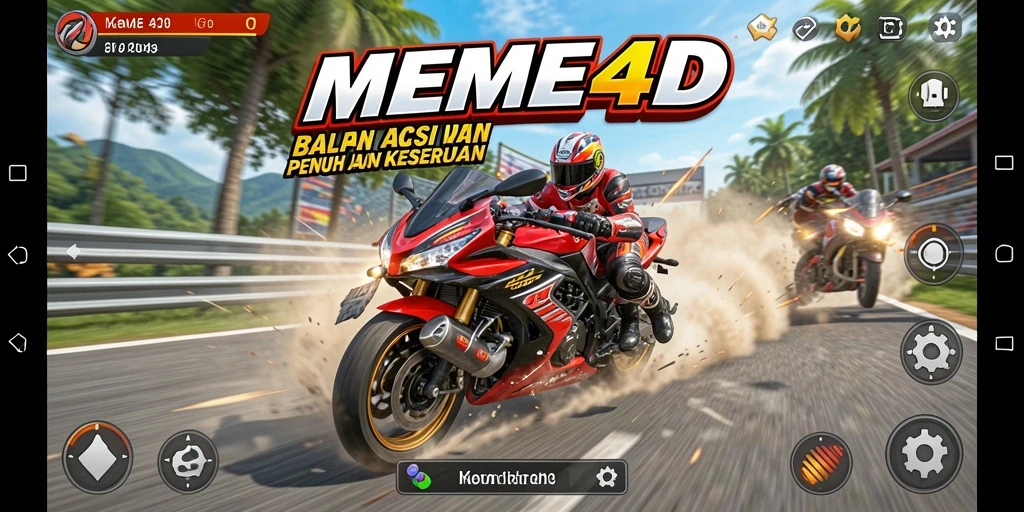 Tampilan gameplay seru dari MEME4D yang memacu adrenalin!