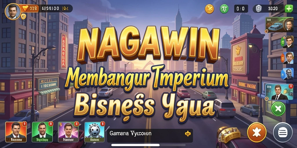 Tampilan gameplay NAGAWIN yang menarik dan penuh strategi bisnis.