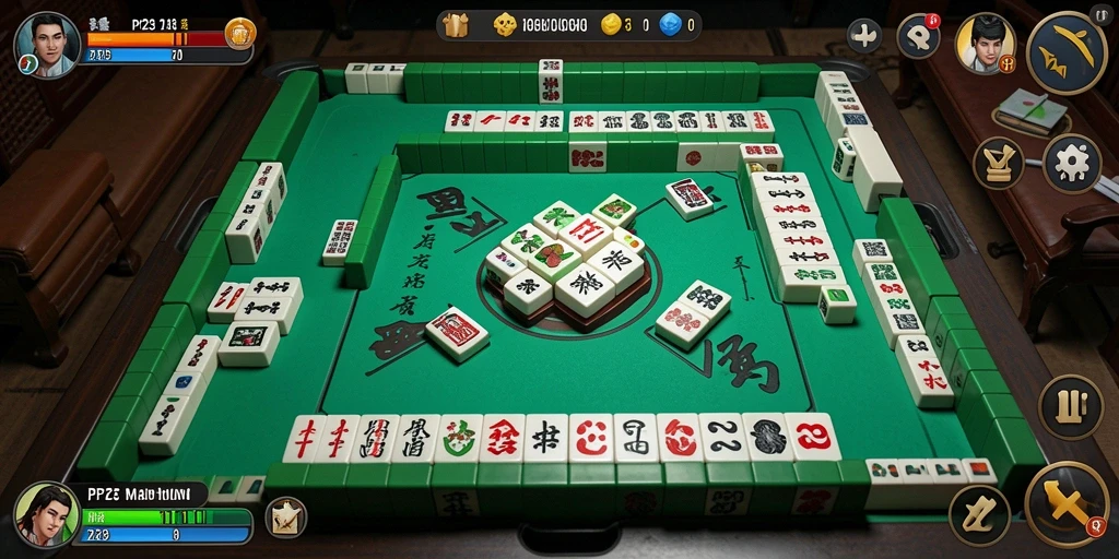 Screenshot utama PP123 menampilkan gameplay Mahjong yang seru.