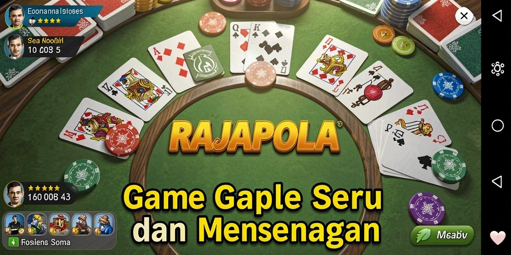 Screenshot gameplay RAJAPOLA menampilkan keseruan bermain Gaple.
