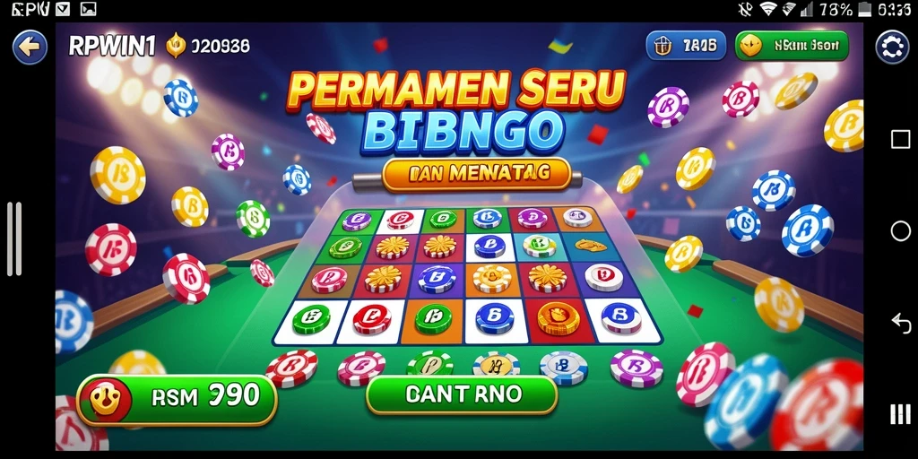Screenshot utama RPWIN1 menunjukkan gameplay Bingo yang seru dan interaktif.