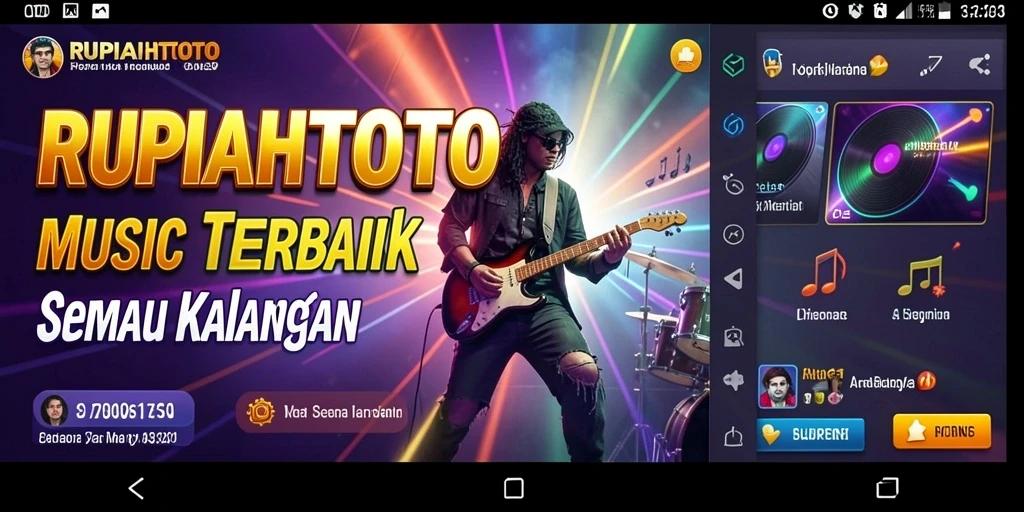 Screenshot gameplay RUPIAHTOTO menampilkan interaksi pemain dengan musik.