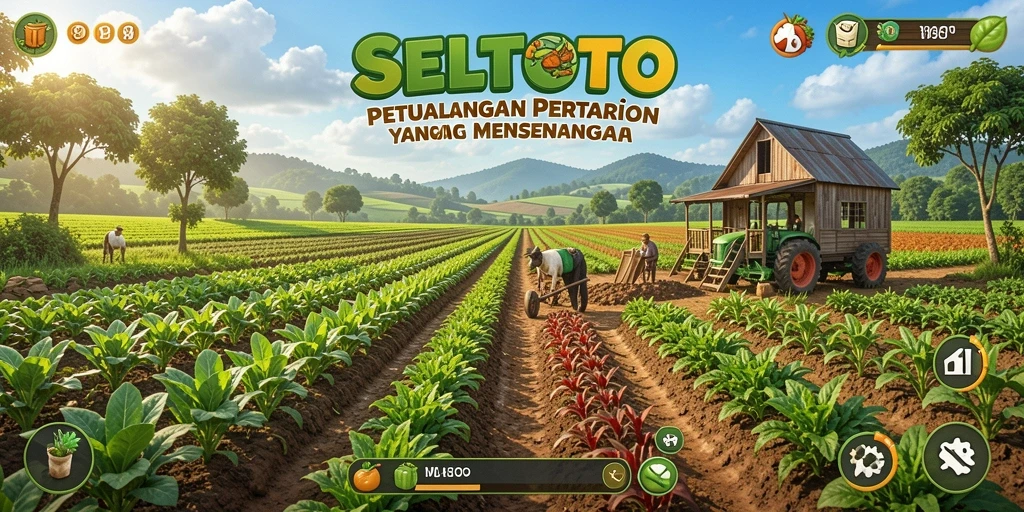 Tampilan permainan SELTOTO yang menarik dengan berbagai aktivitas bertani.