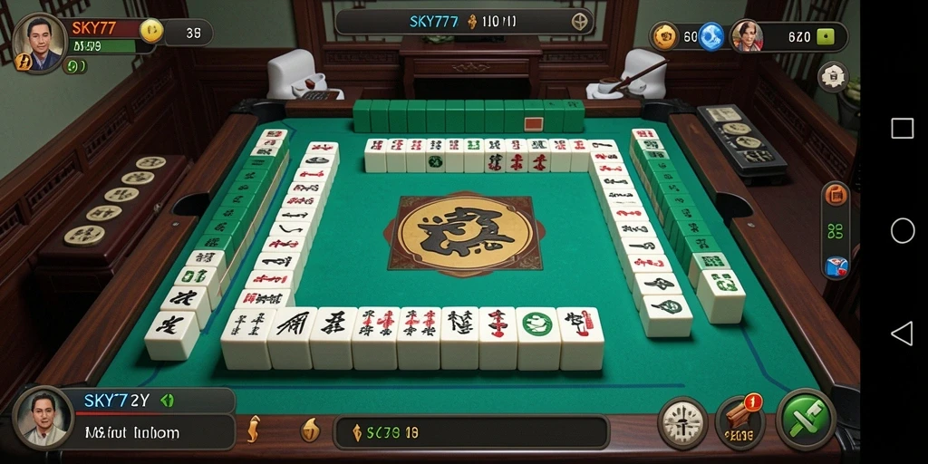 Tampilan gameplay menarik dari game Mahjong SKY77.
