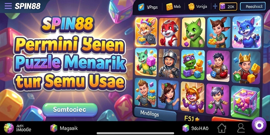 Screenshot gameplay SPIN88 dengan berbagai level puzzle.