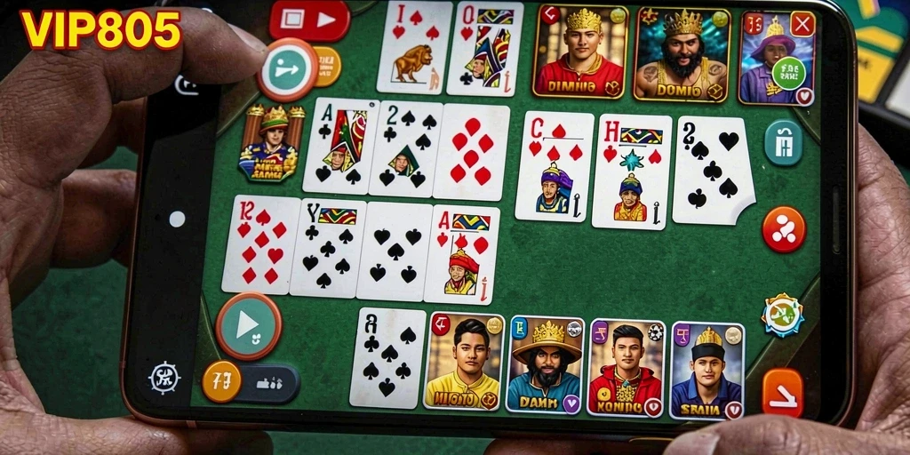 Tampilan gameplay VIP805 yang menarik dan menyenangkan saat bermain Domino.
